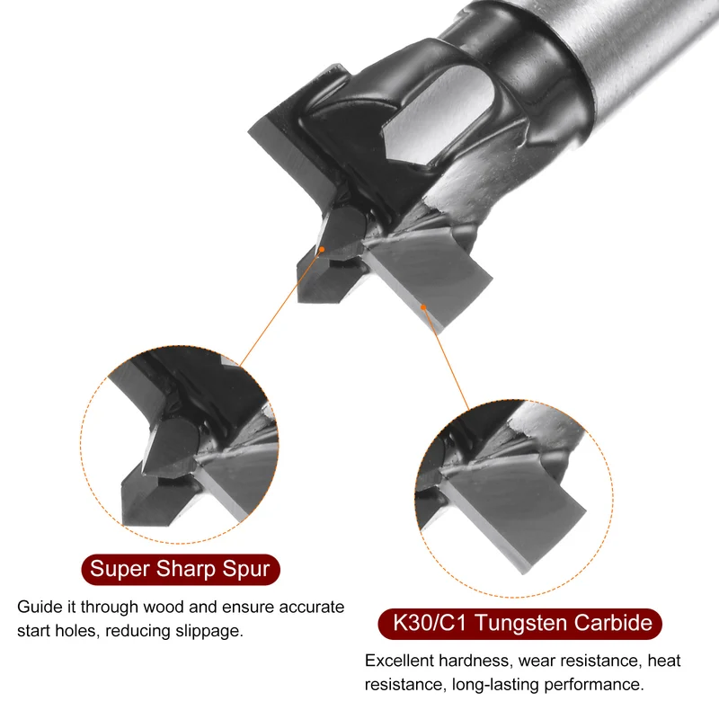 Forstner Drill Bit 15mm (19/32") K30/C1 Carbide Wood Hinge Hole Opener