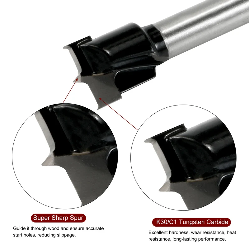 Forstner Drill Bit 14mm (9/16") K30/C1 Carbide Wood Hinge Hole Opener