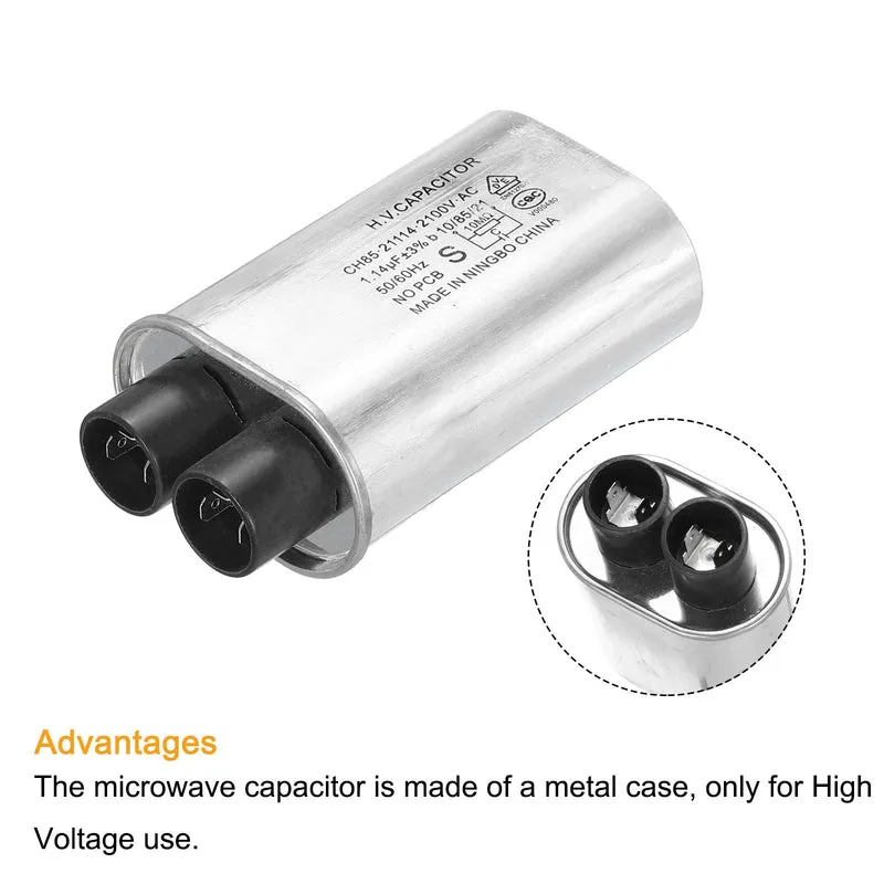 Microwave Capacitor Replacement High Voltage Oven Capacitor 2100VAC 1.14uf