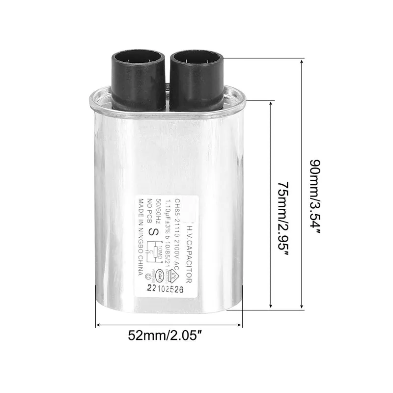 Microwave Capacitor Replacement High Voltage Oven Capacitor 2100VAC 1.10uf