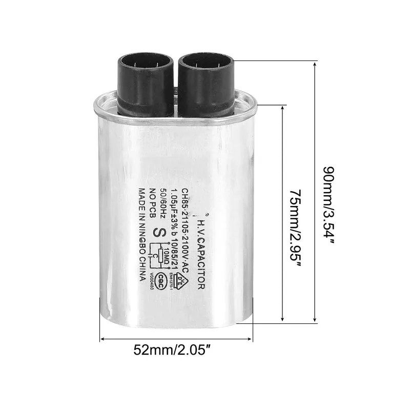 Microwave Capacitor Replacement High Voltage Oven Capacitor 2100VAC 1.05uf