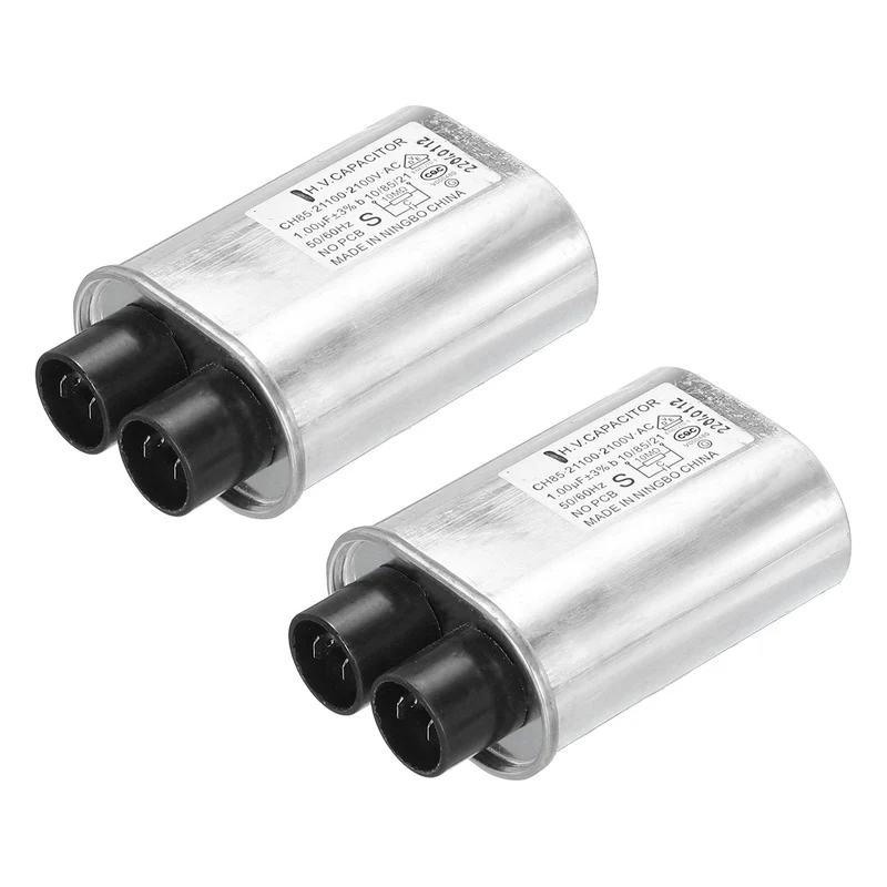 Microwave Capacitor Replacement High Voltage Oven Capacitor 2100VAC 1.00uf 2Pcs