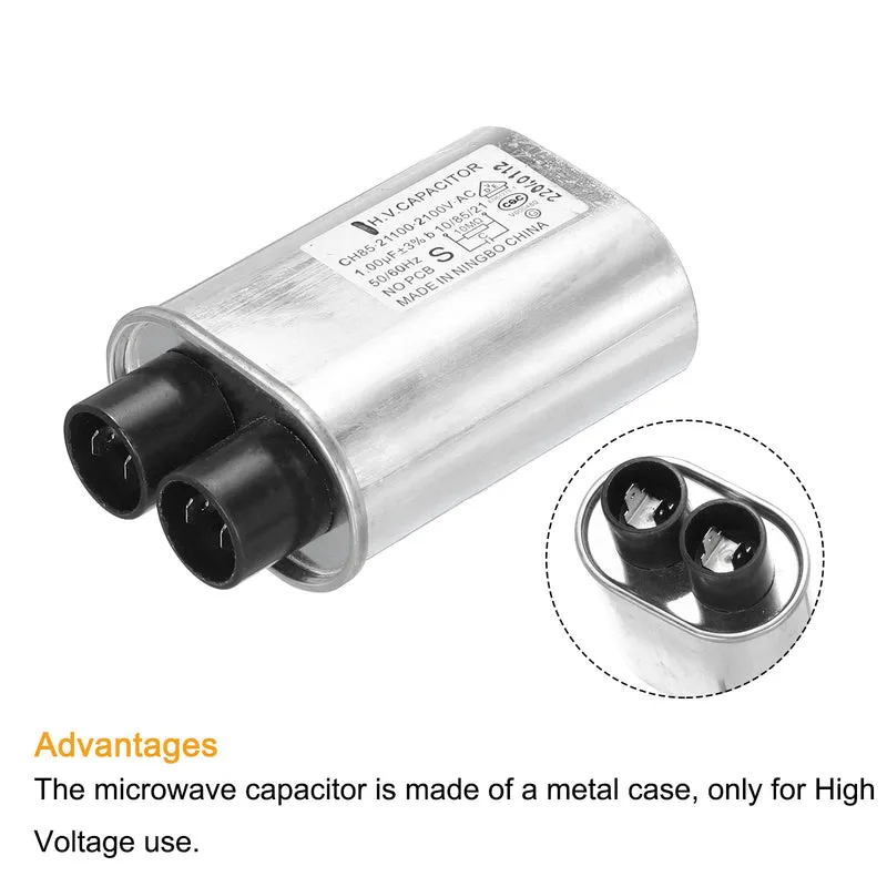 Microwave Capacitor Replacement High Voltage Oven Capacitor 2100VAC 1.00uf