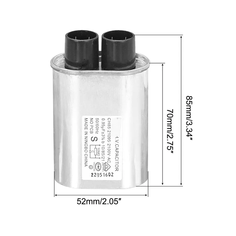 Microwave Capacitor Replacement High Voltage Oven Capacitor 2100VAC 0.95uf 2Pcs