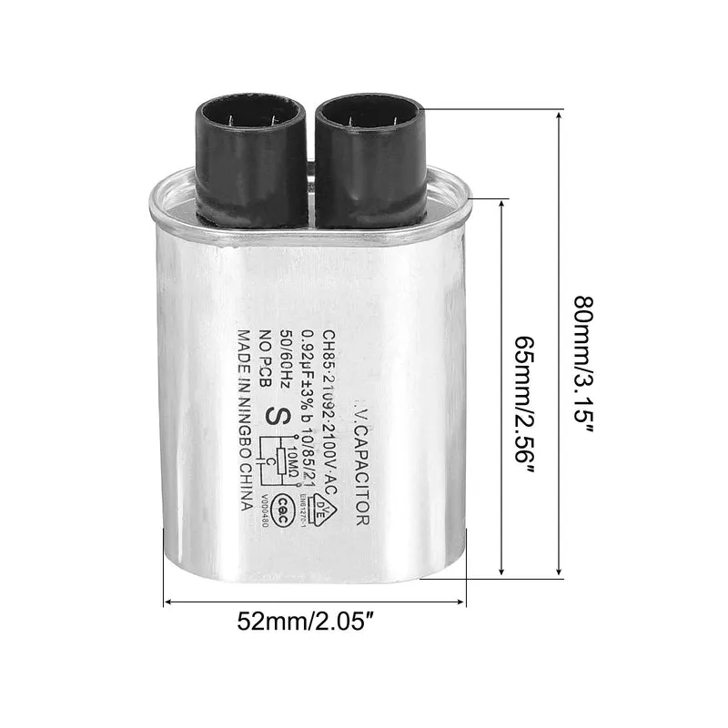 Microwave Capacitor Replacement High Voltage Oven Capacitor 2100VAC 0.92uf