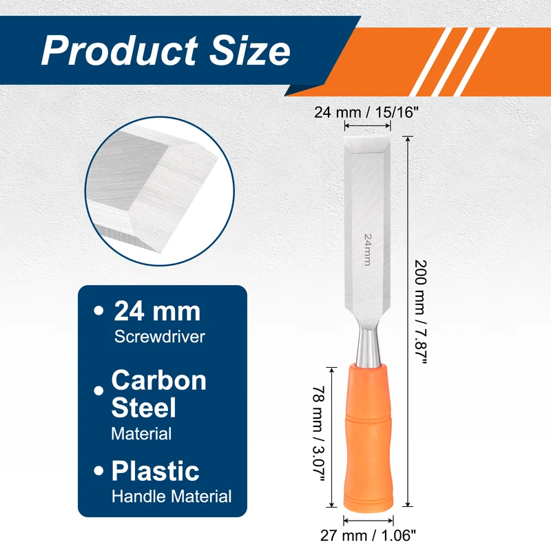 Wood Chisel 15/16" Beveled Edge Blade Wood Working Flat Chisel with Handle