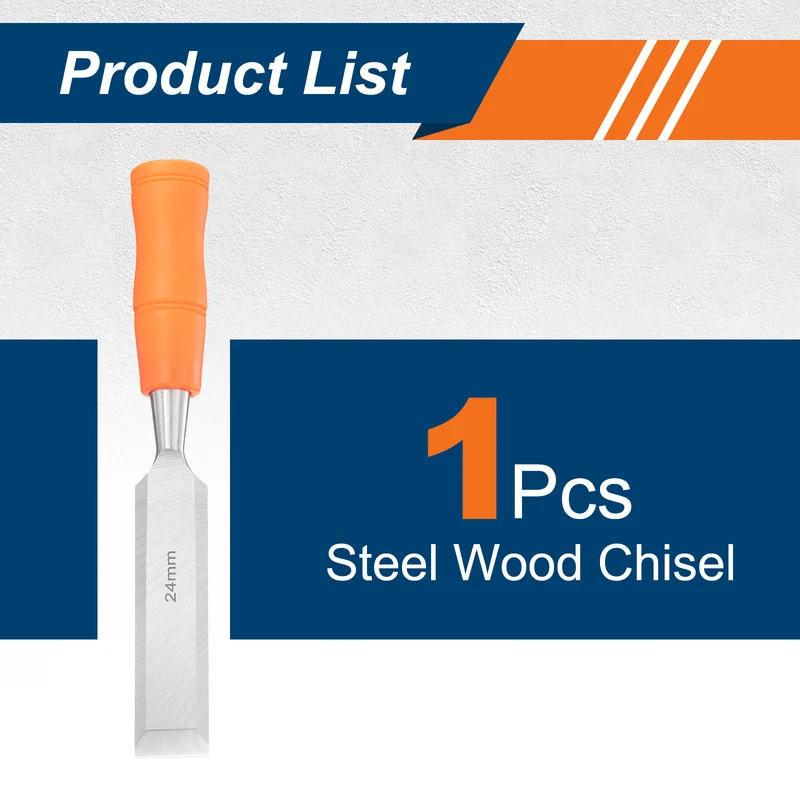 Wood Chisel 15/16" Beveled Edge Blade Wood Working Flat Chisel with Handle