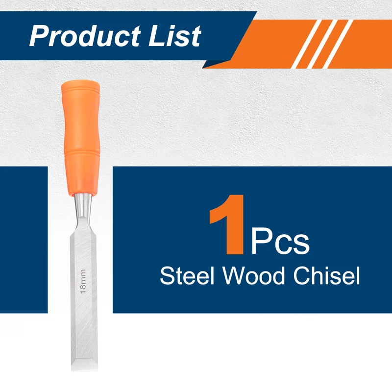 Wood Chisel 11/16" Beveled Edge Blade Wood Working Flat Chisel with Handle