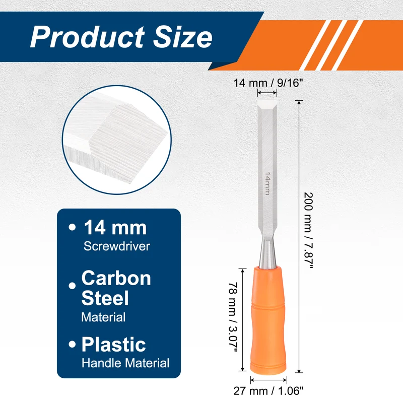 Wood Chisel 9/16" Beveled Edge Blade Wood Working Flat Chisel with Handle