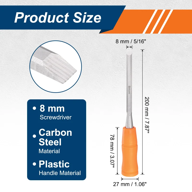 Wood Chisel 5/16" Beveled Edge Blade Wood Working Flat Chisel with Handle