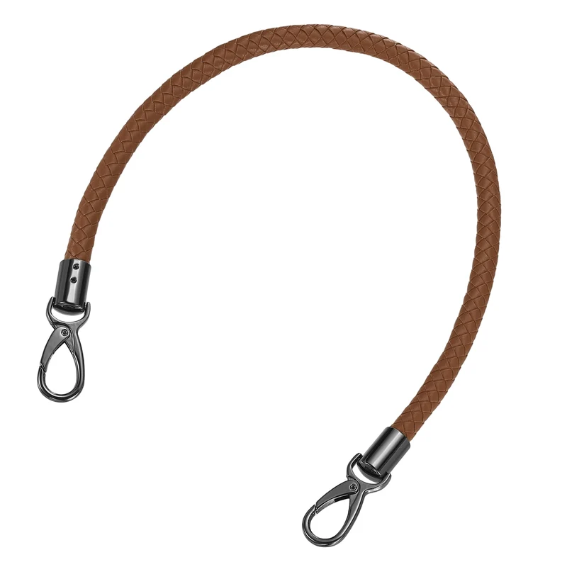 60cm Short Leather PU Braided Purse Replacement Handle - Brown, Black