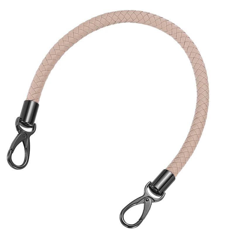 50cm Short Leather PU Braided Purse Replacement Handle - Light Pink, Black