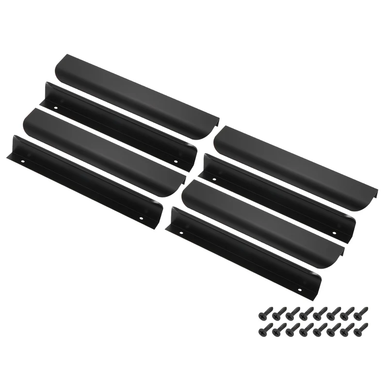 8Pcs 8 Inch Aluminum Alloy Finger Pulls for Cabinets Dresser Black