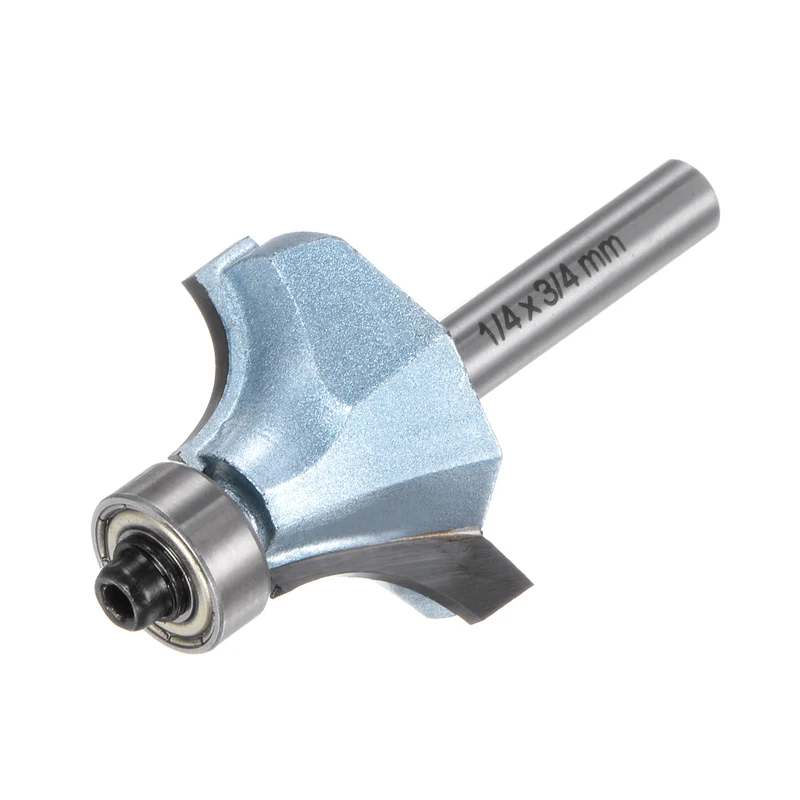 Roundover Router Bit 1/4 Shank 3/8" Radius Tungsten Steel Tip Light Blue