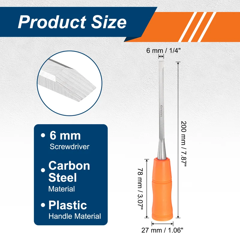 Wood Chisel 1/4" Beveled Edge Blade Wood Working Flat Chisel with Handle