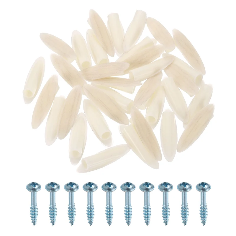 100Pcs 9mm Plastic Pocket Hole Plugs with Pocket Screws, Bright Beige