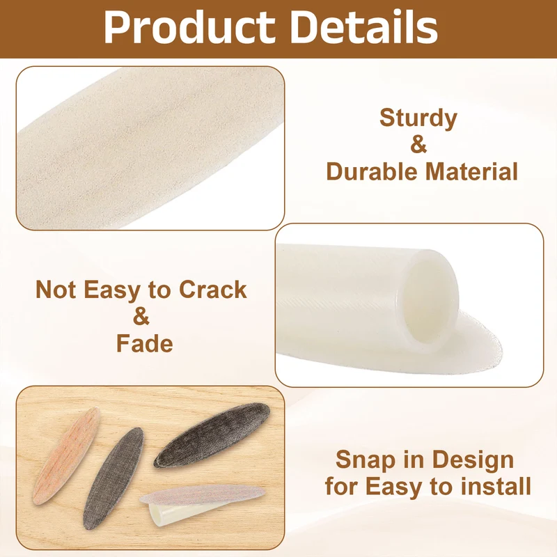 100Pcs 9mm Plastic Pocket Hole Plugs with Pocket Screws, Bright Beige