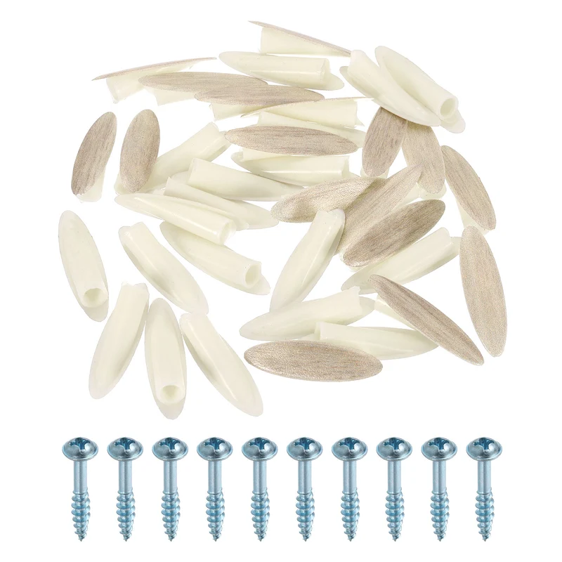 100Pcs 9mm Plastic Pocket Hole Plugs with Pocket Screws, Bright Wood Color