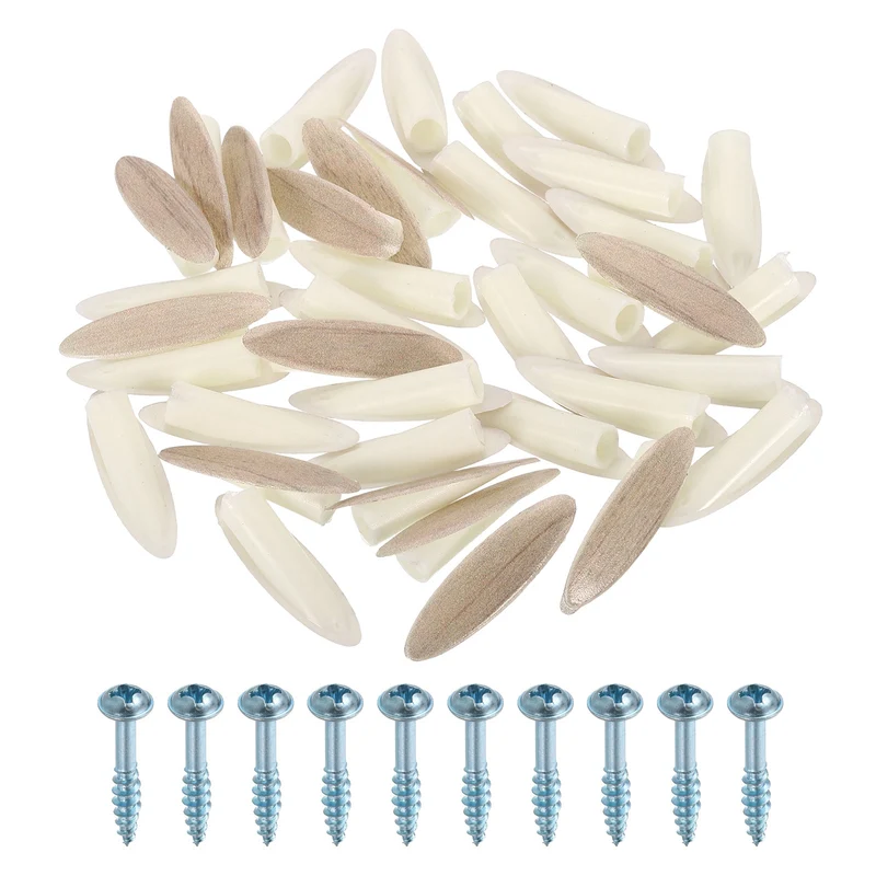 100Pcs 9mm Plastic Pocket Hole Plugs with Pocket Screws, Pink White