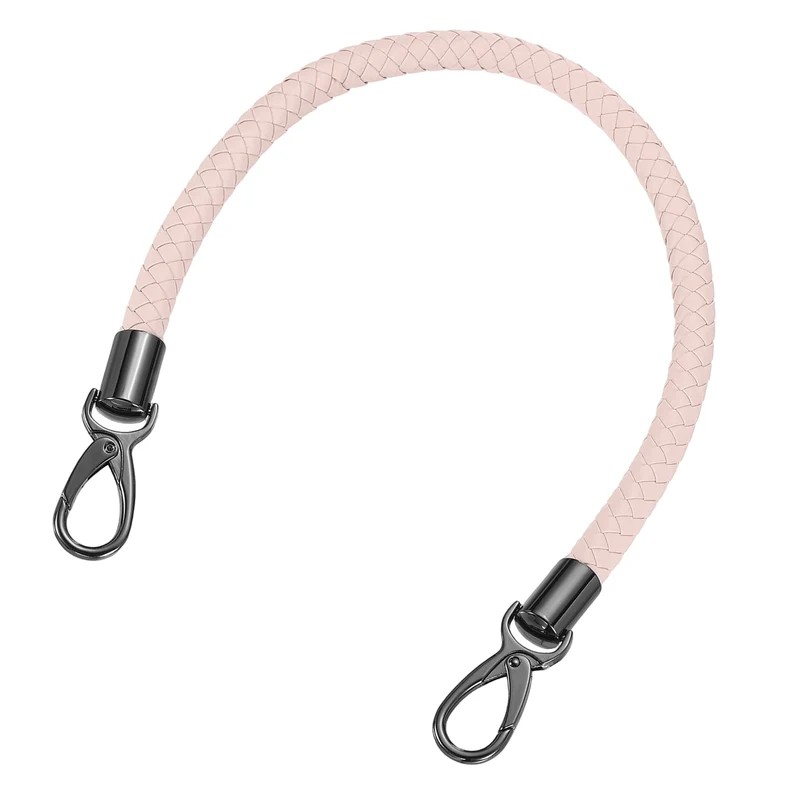 50cm Short Leather PU Braided Purse Replacement Handle - Pink, Black
