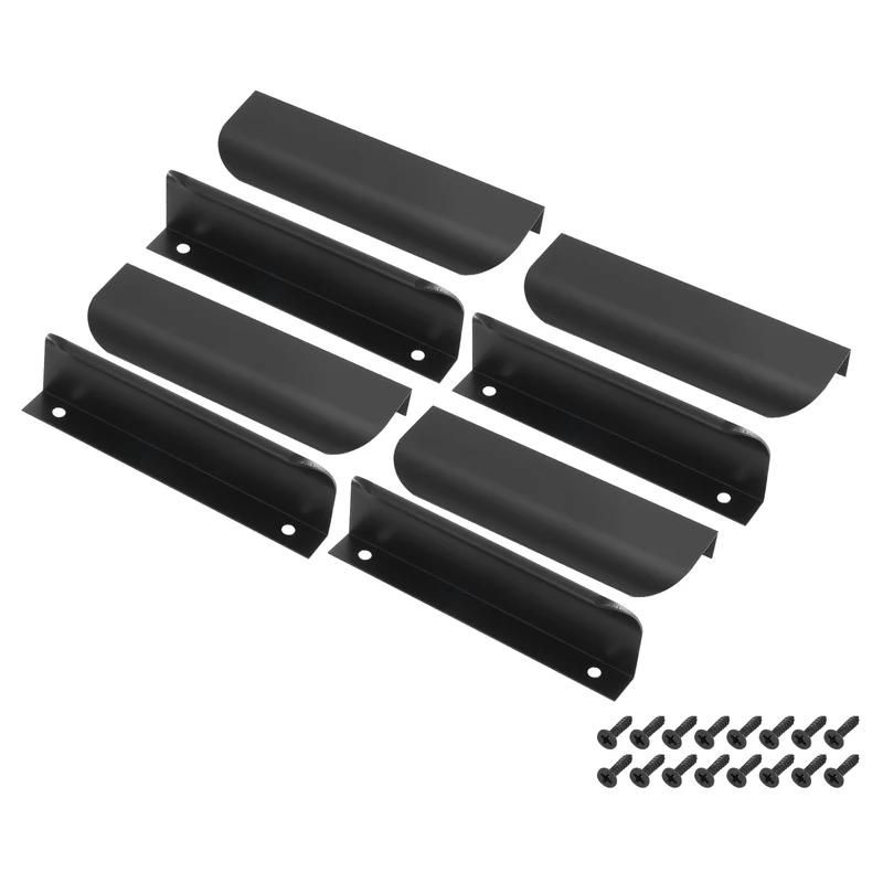 8Pcs 5 Inch Aluminum Alloy Finger Pulls for Cabinets Dresser Black