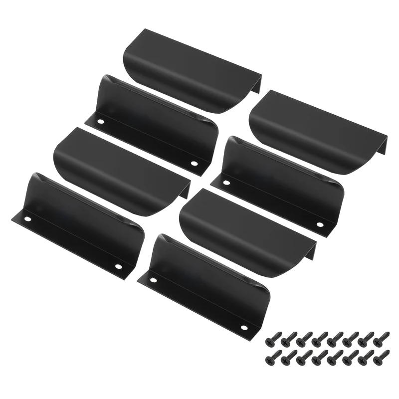 8Pcs 3 Inch Aluminum Alloy Finger Pulls for Cabinets Dresser Black