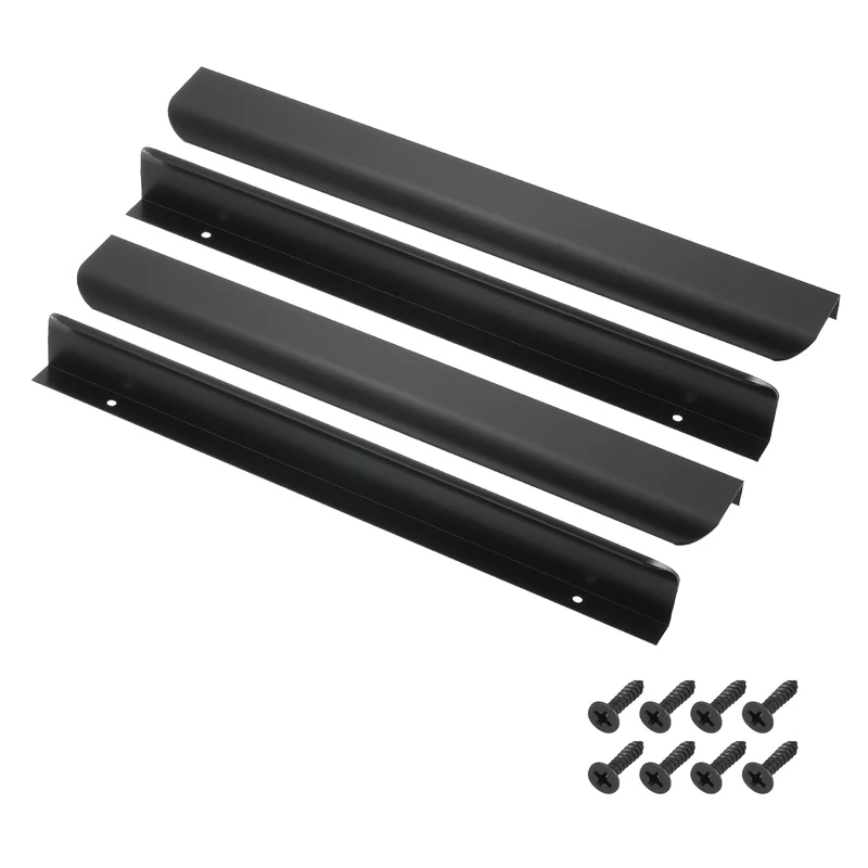 4Pcs 12 Inch Aluminum Alloy Finger Pulls for Cabinets Dresser Black