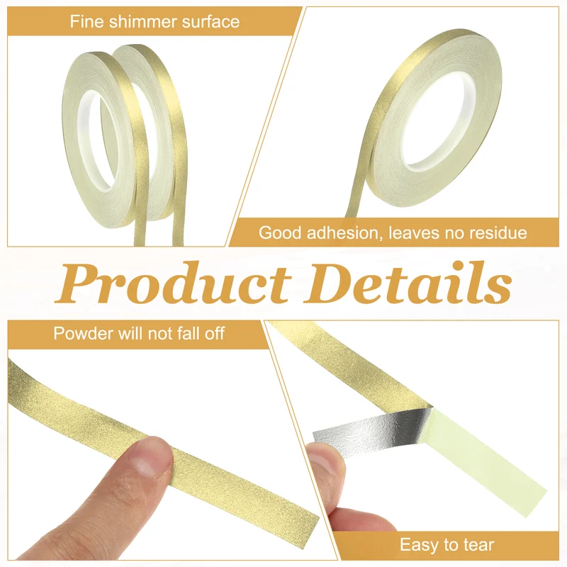 1 Rolls 0.4 Inch x 55 Yards Glitters Washi Tape Light Gold]