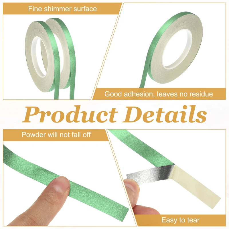 1 Rolls 0.4 Inch x 55 Yards Glitters Washi Tape Green]