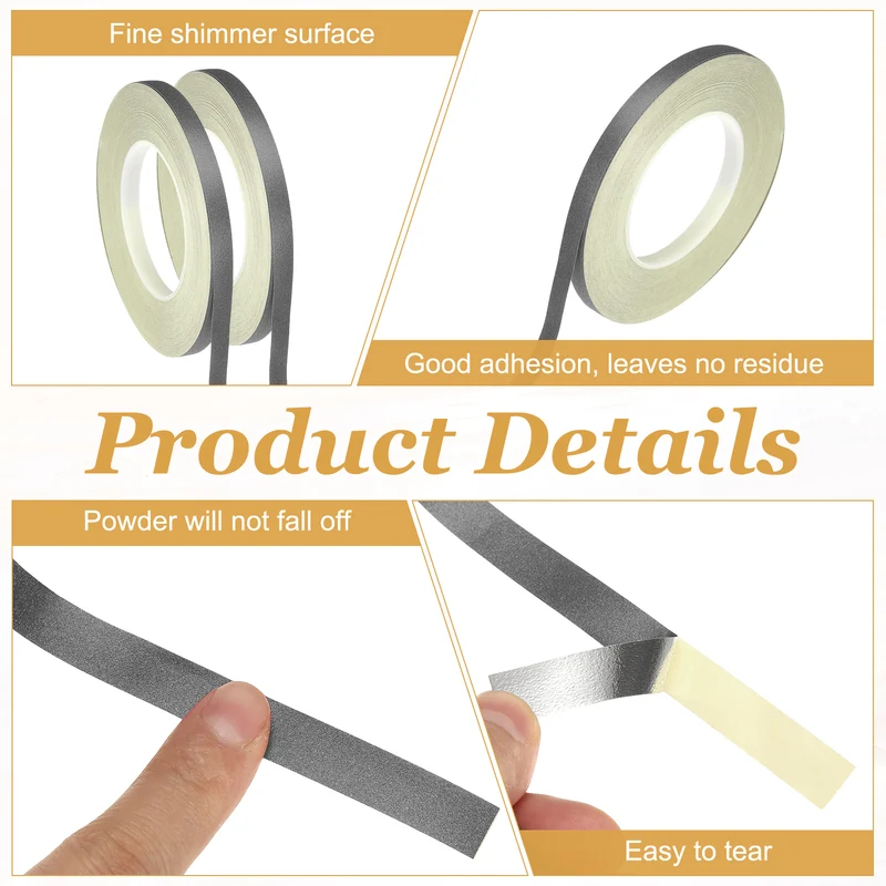 1 Rolls 0.4 Inch x 55 Yards Glitters Washi Tape Light Black]