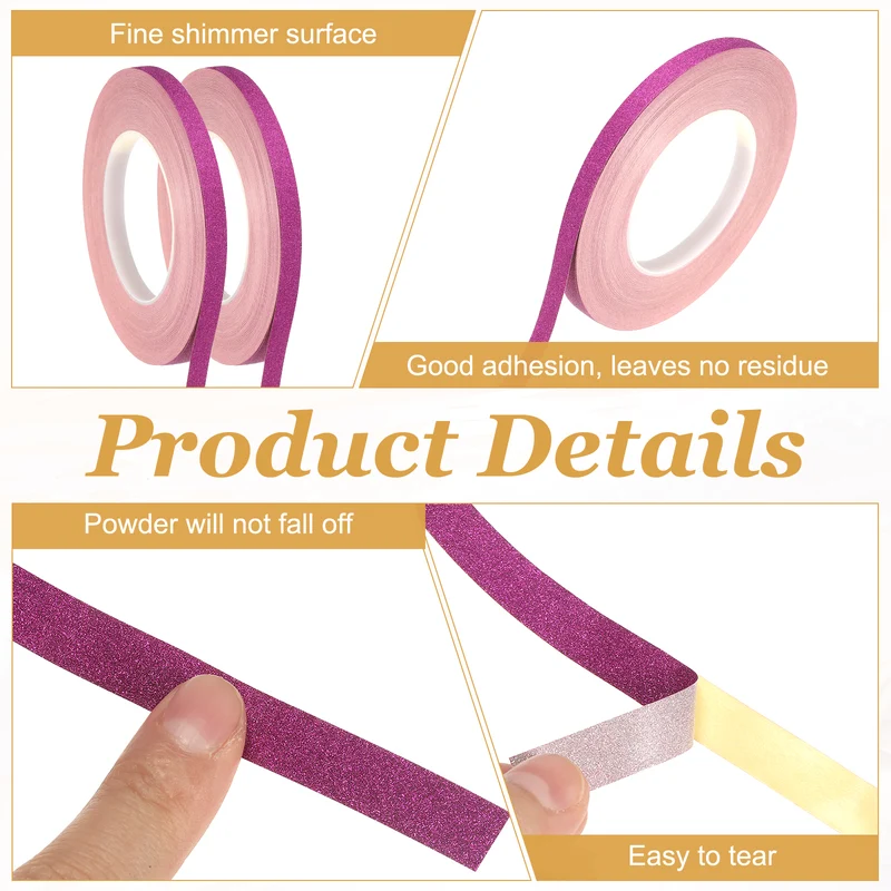 1 Rolls 0.4 Inch x 55 Yards Glitters Washi Tape Purple)