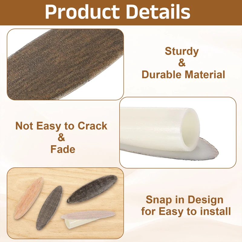 100Pcs 9mm Plastic Pocket Hole Plugs with Pocket Screws Brown Walnut