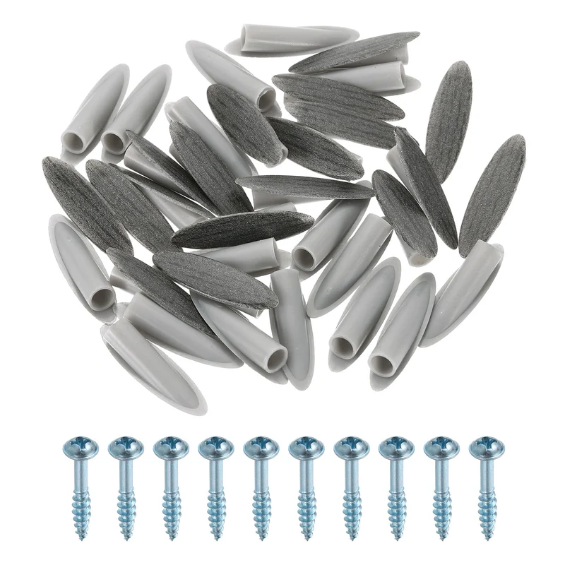 100Pcs 9mm Plastic Pocket Hole Plugs with Pocket Screws, Wood Grain Dark Gray