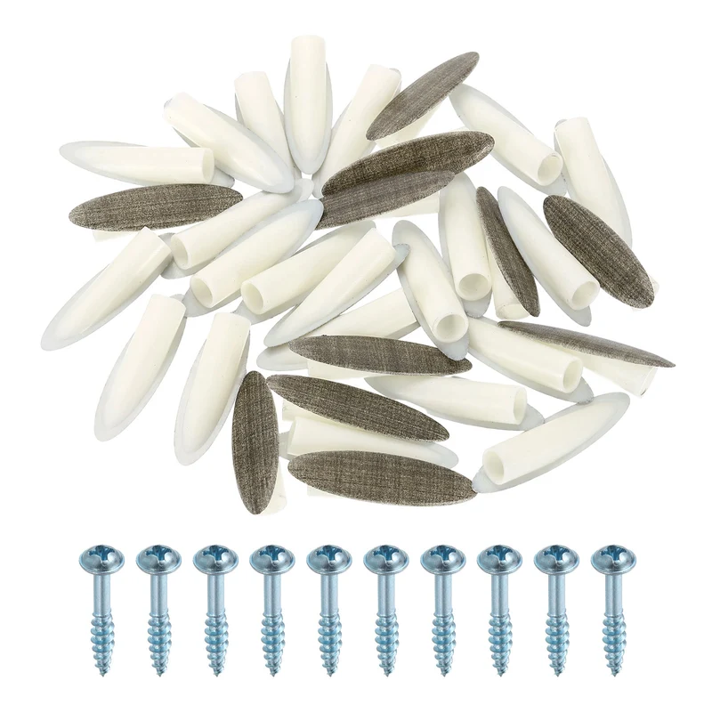 100Pcs 9mm Plastic Pocket Hole Plugs with Pocket Screws, Cloth Pattern Gray