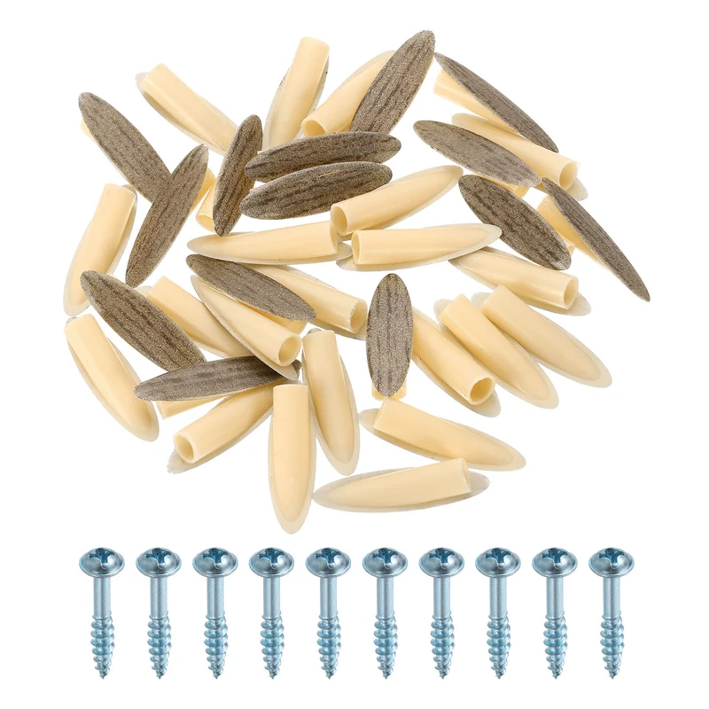 100Pcs 9mm Plastic Pocket Hole Plugs with Pocket Screws, Gray Texture