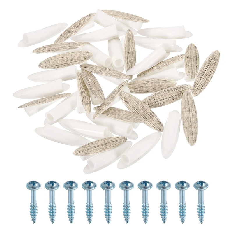 100Pcs 9mm Plastic Pocket Hole Plugs with Pocket Screws, Cloth Pattern Beige