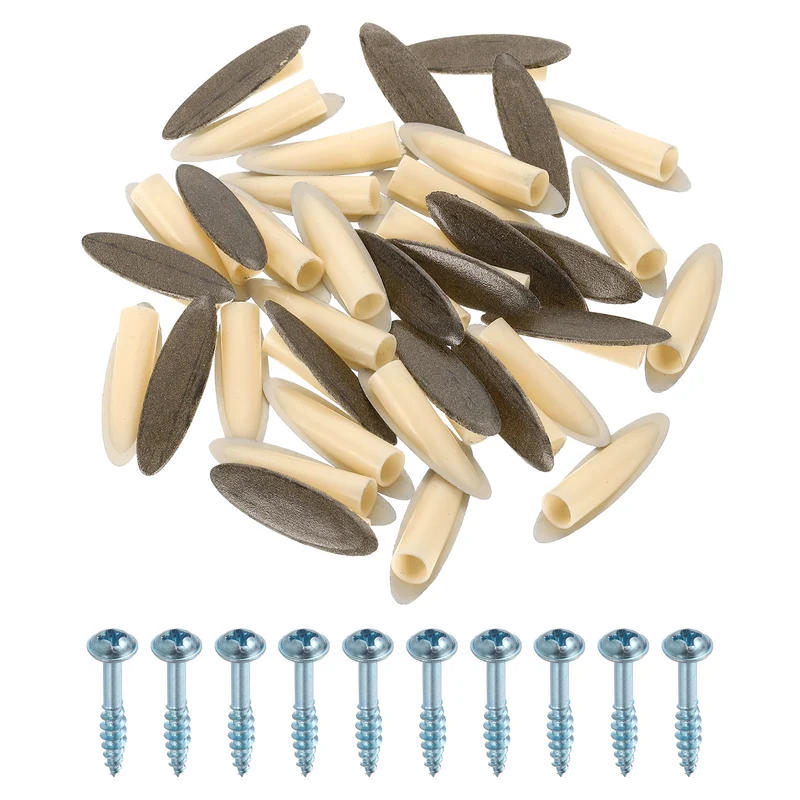 100Pcs 9mm Plastic Pocket Hole Plugs with Pocket Screws, Pewter Gray