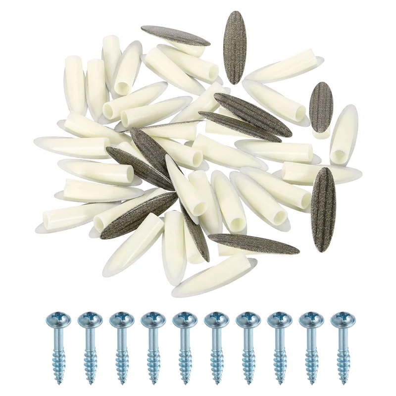 100Pcs 9mm Plastic Pocket Hole Plugs with Pocket Screws, Gray Apricot