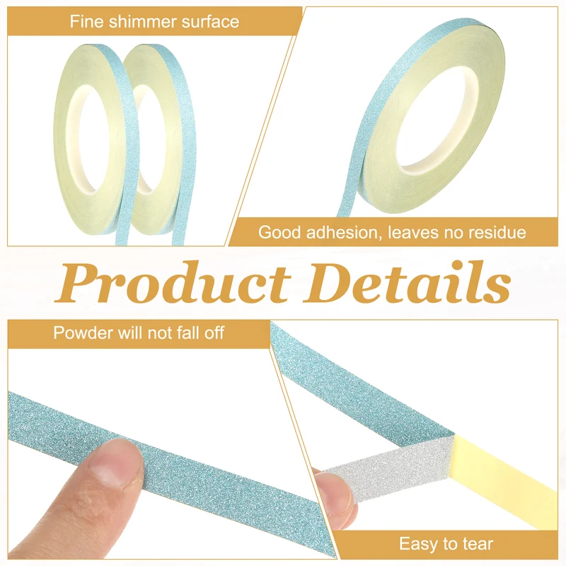 1 Rolls 0.2 Inch x 55 Yards Glitters Washi Tape Light Blue]
