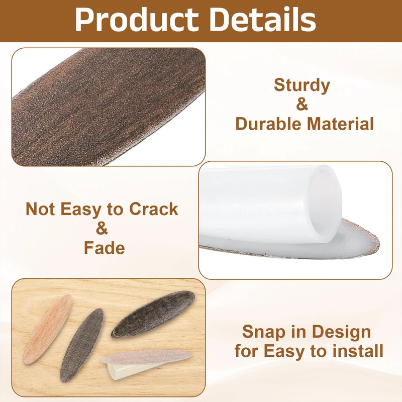 100Pcs 9mm Plastic Pocket Hole Plugs with Pocket Screws, Dark Walnut