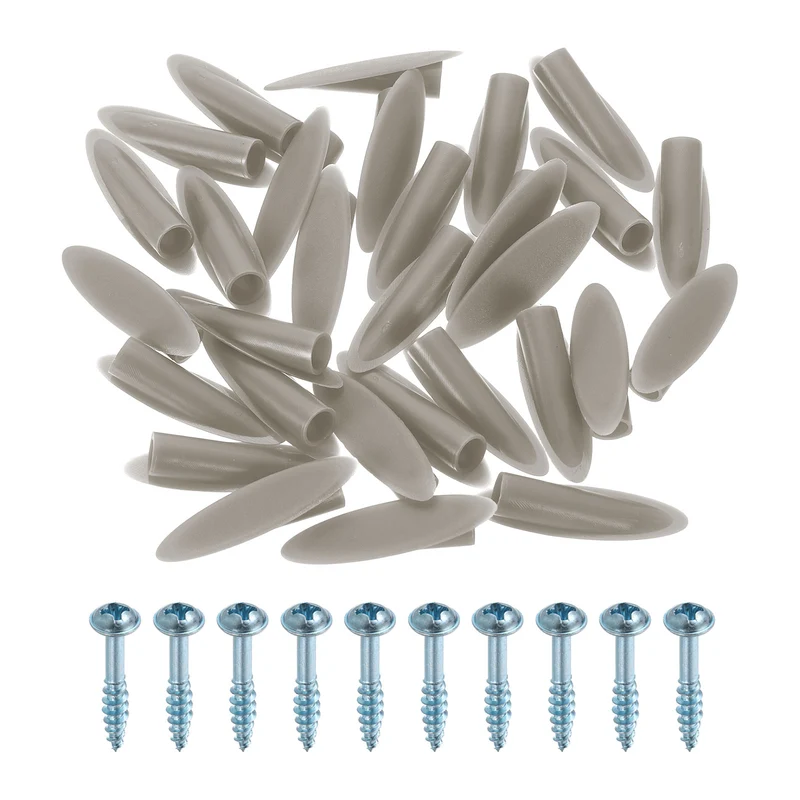 100Pcs 9mm Plastic Pocket Hole Plugs with Pocket Screws, Dark Gray