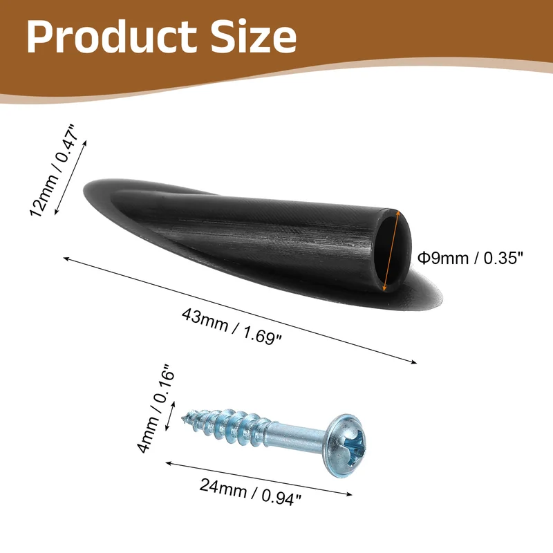 100Pcs 9mm Plastic Pocket Hole Plugs with Pocket Screws, Black