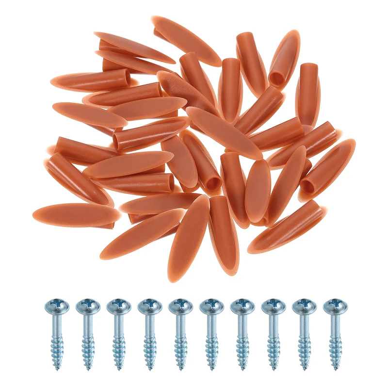 100Pcs 9mm Plastic Pocket Hole Plugs with Pocket Screws, Red