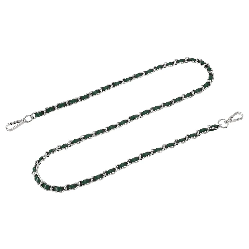 47" Purse Strap with Buckle for Shoulder and Cross Body(Green+Silver)