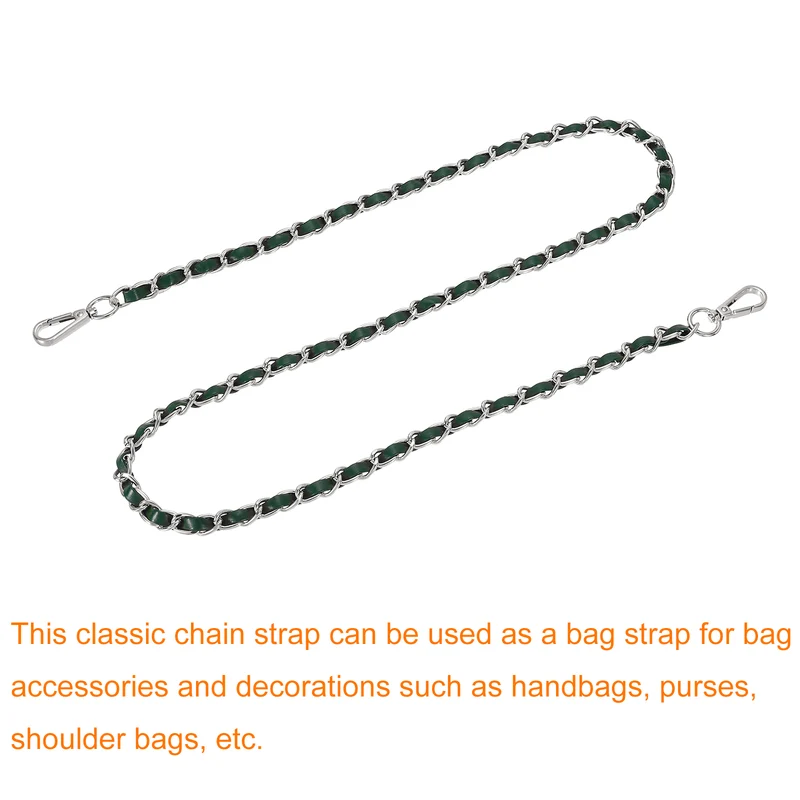 47" Purse Strap with Buckle for Shoulder and Cross Body(Green+Silver)