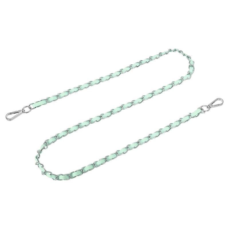 47" Purse Strap with Buckle for Shoulder and Crossbody(Light Green+Silver)
