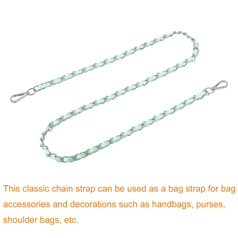 47" Purse Strap with Buckle for Shoulder and Crossbody(Light Green+Silver)