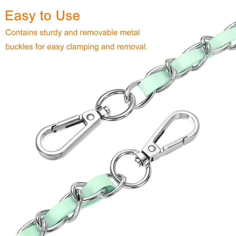 47" Purse Strap with Buckle for Shoulder and Crossbody(Light Green+Silver)