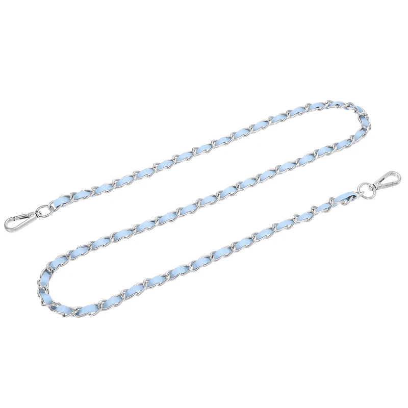 47" Purse Strap with Buckle for Shoulder and Cross Body(Sky Blue+Silver)
