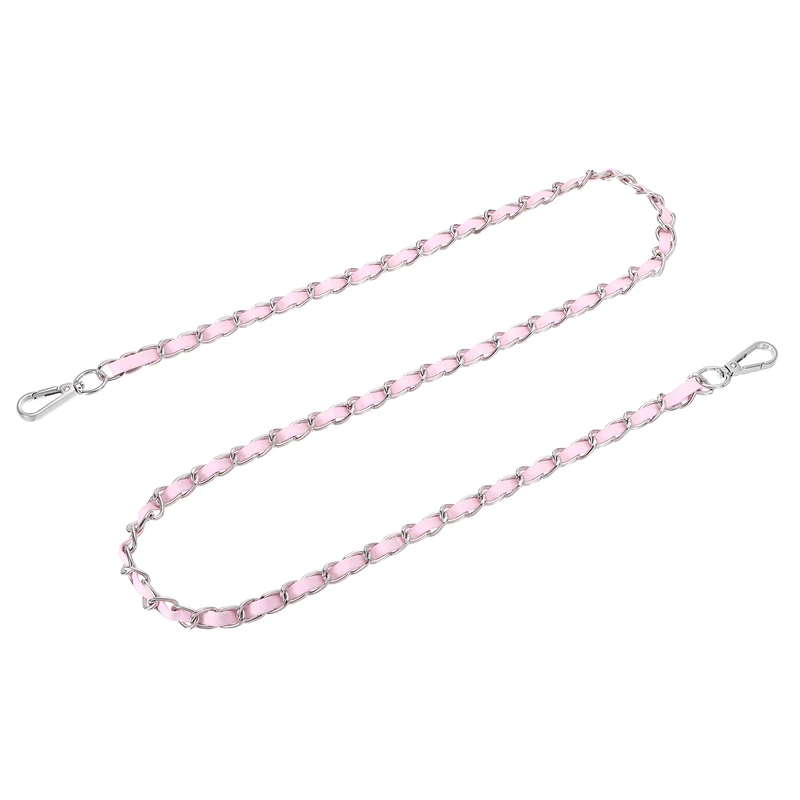 47" Purse Strap with Buckle for Shoulder and Cross Body(Pink+Silver)